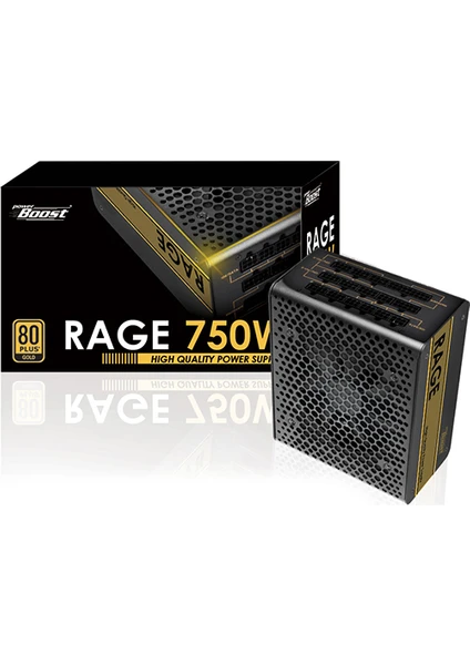 BST-ATX750G "RAGE" 750w 80+ GOLD Full Modüler 12cm Fanlı ATX Power Supply