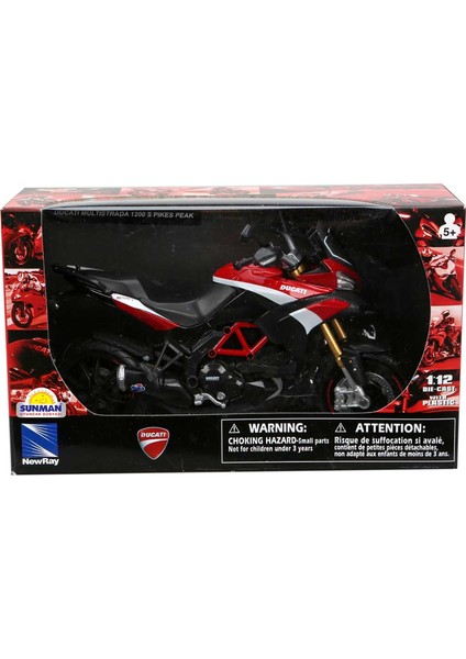 New Ray Ducati Multistrada 1200 S Motor Kırmızı 1/12 Ölçekli