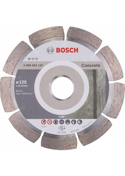 - Standard Seri Beton İçin Elmas Kesme Diski - 125 X 22,23 X 1,6 X 10 Mm