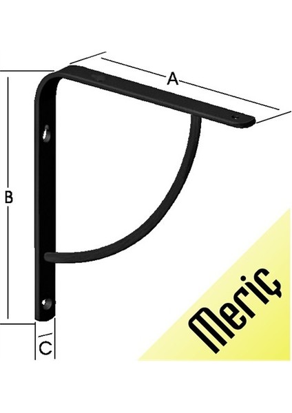 Dekoratif Rafaltı Meriç 15Cm*15Cm Siyah (2'li Paket)