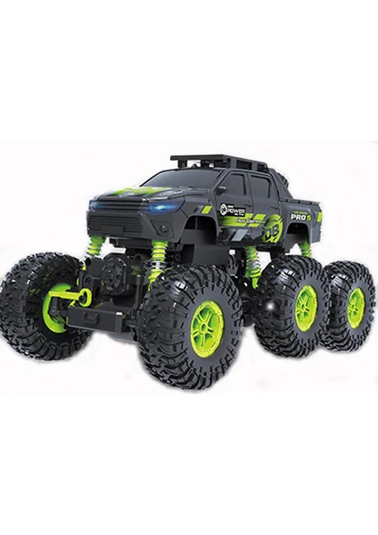 Rock Crawler Extreme 6 Tekerlekli Arazi Canavarı Şarjlı Kumandalı Araba Yeşil