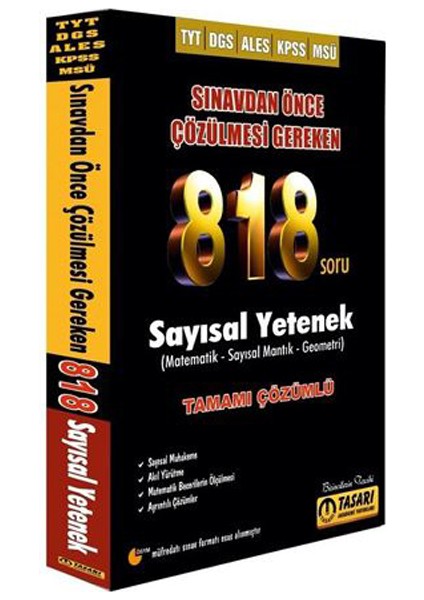 2019 DGS - TYT - ALES - KPSS Çözülmesi Gereken Sayısal Yetenek 818 Soru