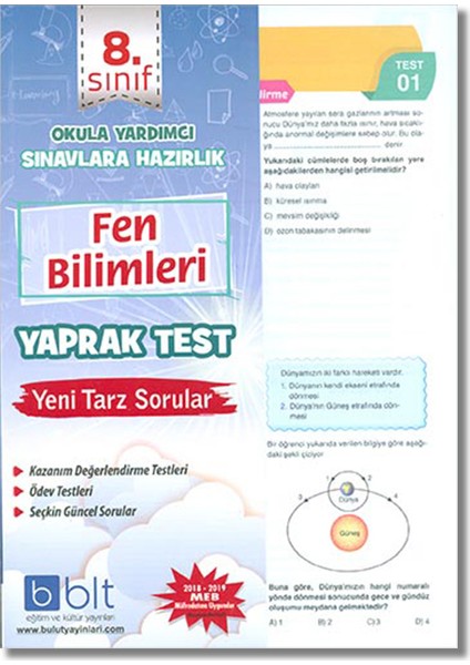 Bulut Eğitim ve Kültür Yayınları 8. Sınıf Fen Bilimleri Yaprak Test