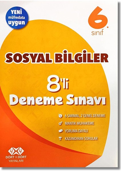 4 x 4 6. Sınıf Sosyal Bilgiler 8'li Deneme Sınavı
