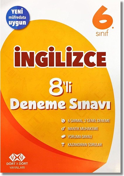 4 x 4 6. Sınıf İngilizce 8'li Deneme Sınavı