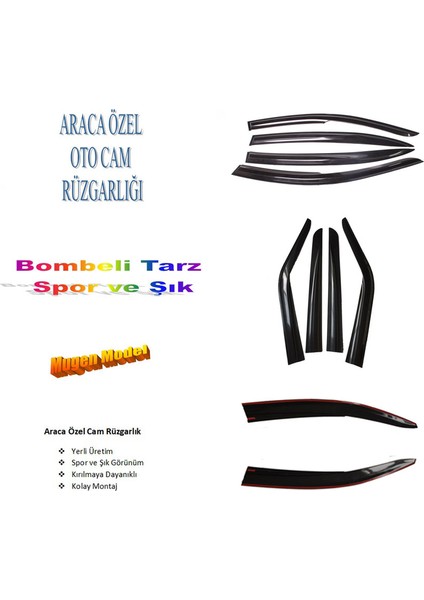Renault Megane 1 Cam Rüzgarlık, 4 Lü Takım
