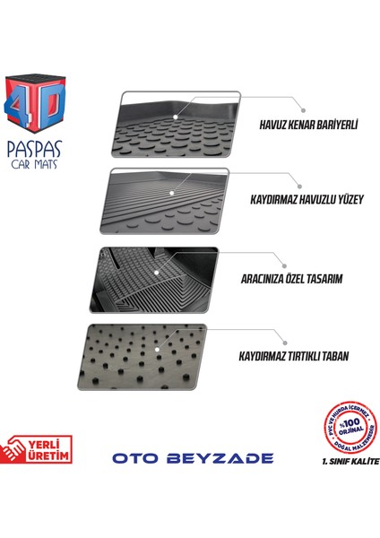 Ford Fi̇esta 2017 Sonrası 4d Kauçuk Paspas indirimleri