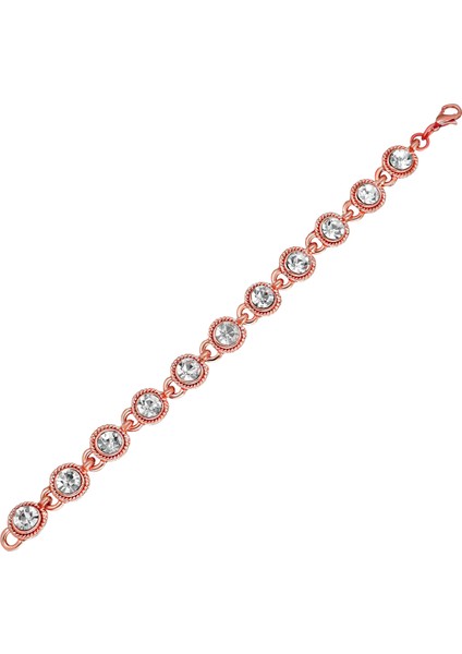 Bayan Rose Kaplama Zirkon Taşlı Su Yolu Bileklik PS0707