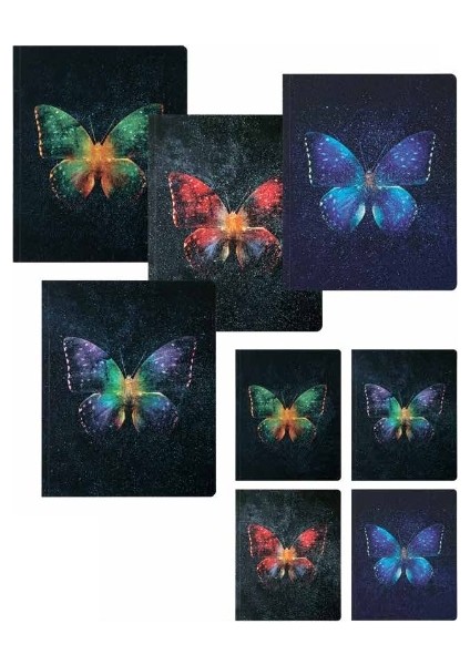 20X25 Cm 80 Yp. Çizgili Butterfly Defter