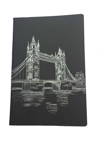20X28 Cm Tel Dikişli Siyah Defter 40 Yaprak 90 Gr. Syh20