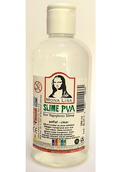 Mona Lisa Slime (Slaym) Sıvı Yapıştırıcı Şeffaf 250 Ml.