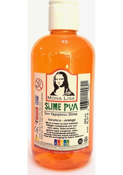 Mona Lisa Slime (Slaym) Sıvı Yapıştırıcı Turuncu 250 Ml.