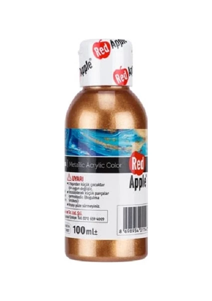 Red Apple  Metalik Akrilik Yaldız Boya Bakır 100 Gr. Ra110-39