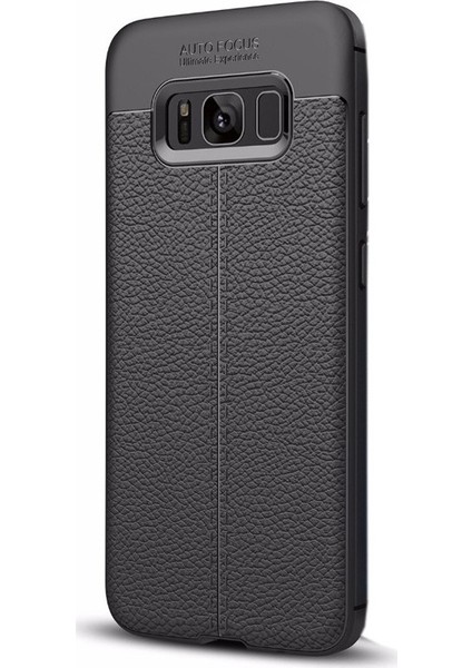 Samsung Galaxy S8 Plus Kılıf Niss Silikon Deri Görünümlü Siyah
