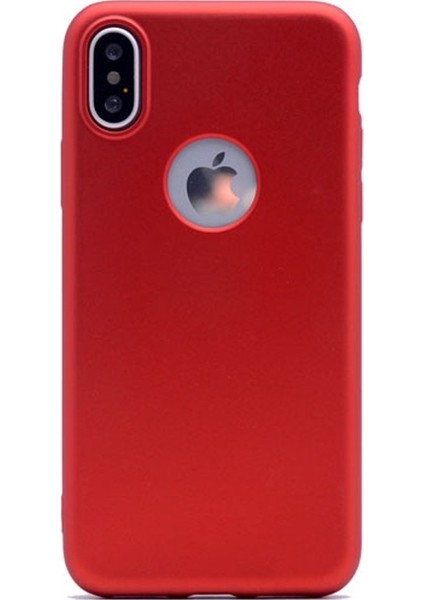Apple iPhone X Kılıf Premier Silikon Kılıf Mat Kılıf Kırmızı