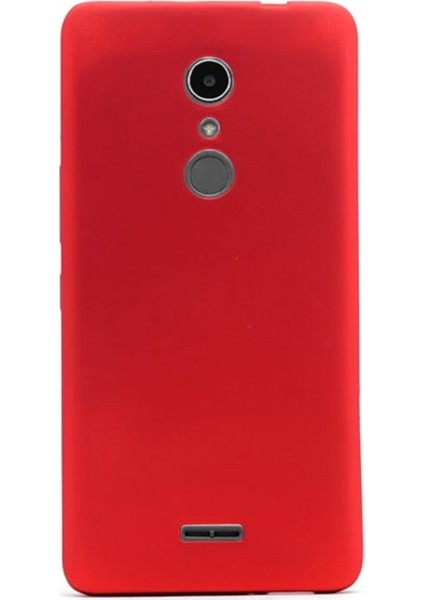 Alcatel A3 XL Kılıf Premier Silikon Mat Silikon+Nano Glass Koruyucu Kırmızı