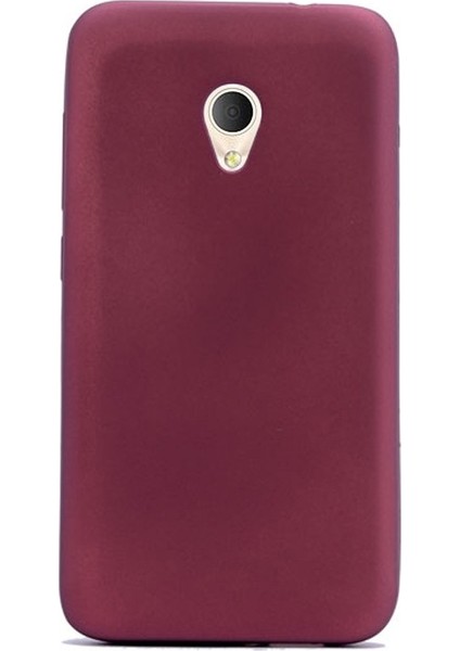 Alcatel U5 Kılıf Premier Silikon Kılıf+Nano Glass Ekran Mürdüm