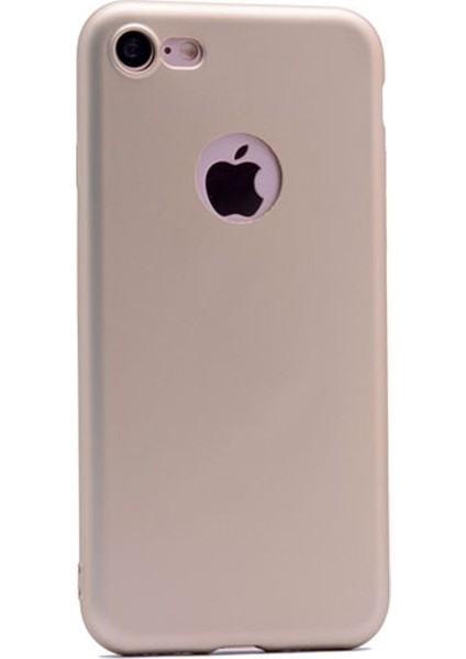 Apple iPhone 7 Kılıf Premier Silikon Kılıf+Nano Glass Koruyucu Gold
