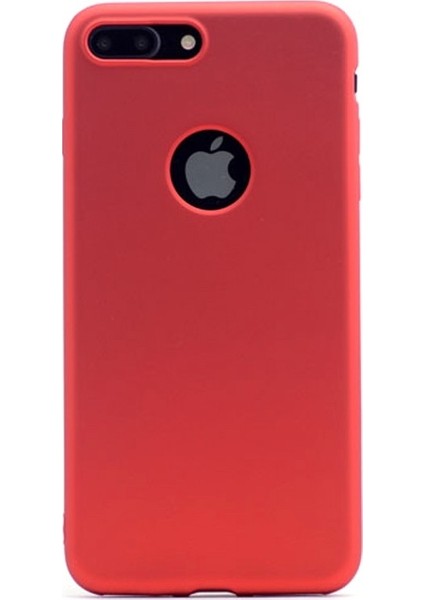 Apple iPhone 8 Plus Kılıf Premier Silikon+Nano Cam Koruyucu Kırmızı