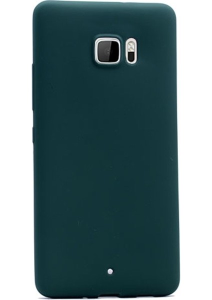 HTC U Ultra Kılıf Premier Silikon Kılıf+Nano Glass Ekran Koruyucu Haki
