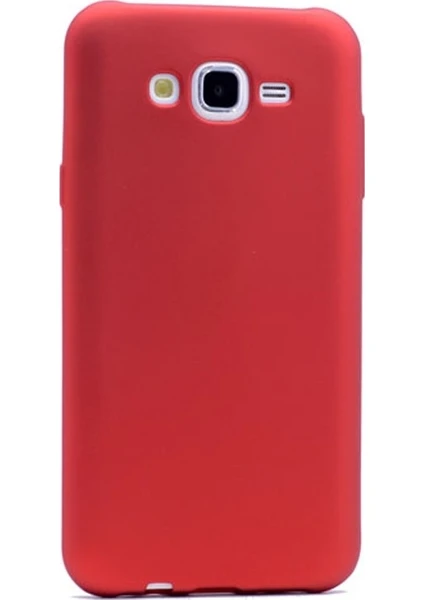 Case Street Samsung Galaxy J7 Core Kılıf Premier Silikon Kılıf+Nano Glass Koruyucu Kırmızı