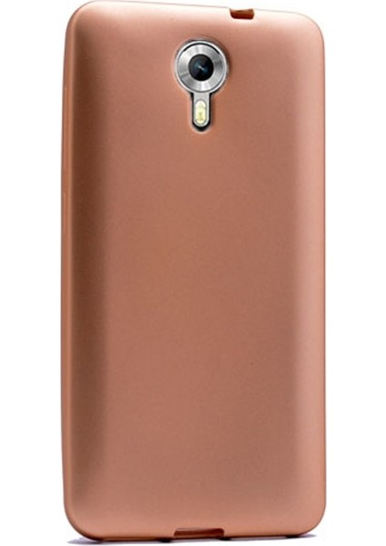 Case Street General Mobile 4G Android One Kılıf Premier Silikon+Nano Glass Koruyucu Gold