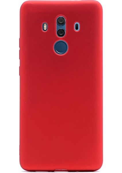 Huawei Mate10 Pro Kılıf Premier Silikon Kılıf+Nano Glass Koruyucu Kırmızı