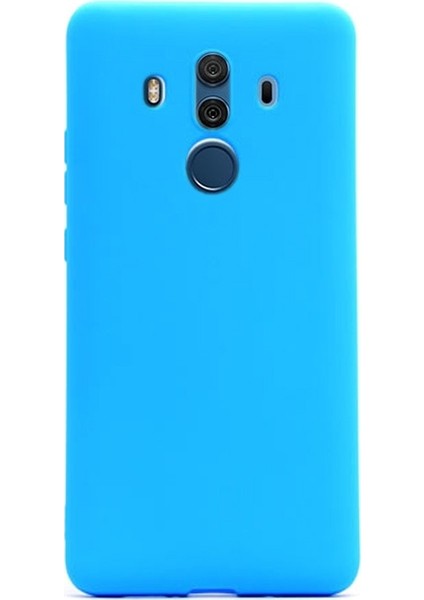Huawei Mate10 Pro Kılıf Premier Silikon Kılıf+Nano Glass Koruyucu Mavi