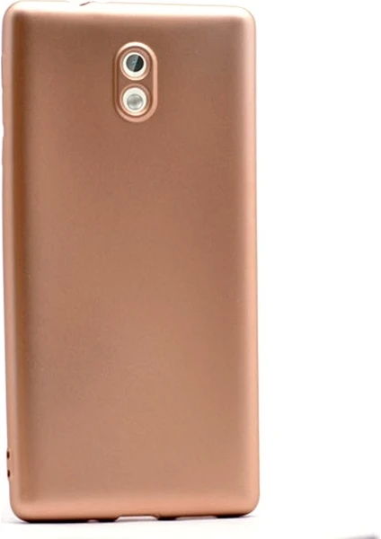 Case Street Nokia 3 Kılıf Premier Silikon Kılıf+Nano Glass Koruyucu Gold