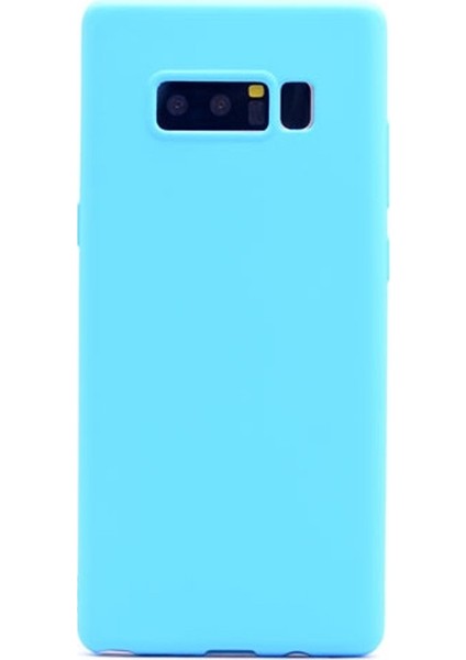 Note 8 Kılıf Premier Silikon Kılıf+3D Cam Mavi