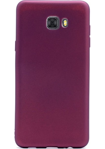 Samsung Galaxy C9 Pro Kılıf Premier Silikon+Nano Mürdüm