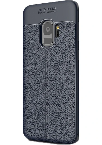 Case Street Samsung Galaxy S9 Kılıf Niss Silikon+Full Kapatan Cam Lacivert