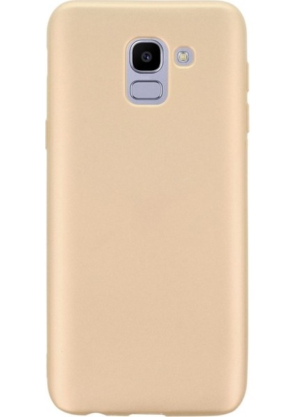 Samsung Galaxy J6 Kılıf Premier Esnek Silikon+Nano Glass Gold