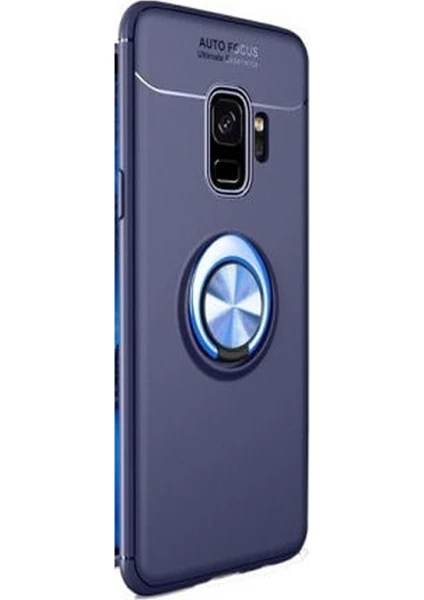 Case Street Samsung Galaxy A6 Plus 2018 Kılıf Ravel Yüzüklü+Nano Koruyucu Lacivert