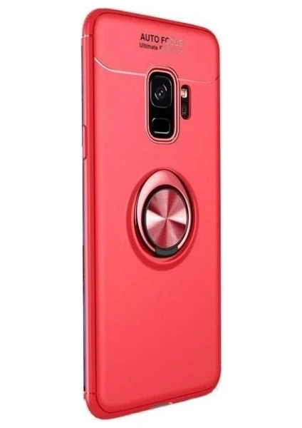 Case Street Samsung Galaxy J6 Kılıf Ravel Mıknatıs Standlı+Nano Koruyucu Kırmızı