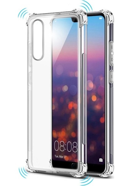 Huawei P20 Lite Kılıf AntiShock Ultra Koruma+Nano Glass Şeffaf