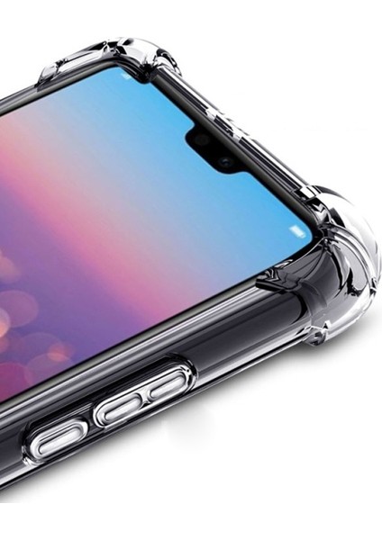 Huawei P20 Lite Kılıf AntiShock Ultra Koruma+Nano Glass Şeffaf
