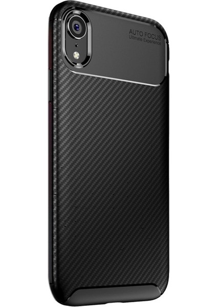 Apple iPhone XR Kılıf Negro Karbon Dizayn Silikon + Nano Siyah