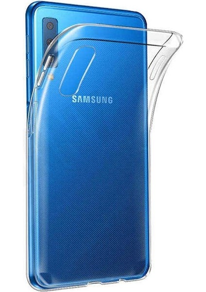 Samsung Galaxy A7 2018 Kılıf Süper Sillikon+Nano Glass Şeffaf