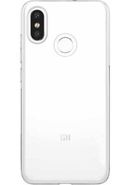 Xiaomi Mi Max 3 Kılıf Süper Sillikon Arka Koruma+Nano Glass Şeffaf