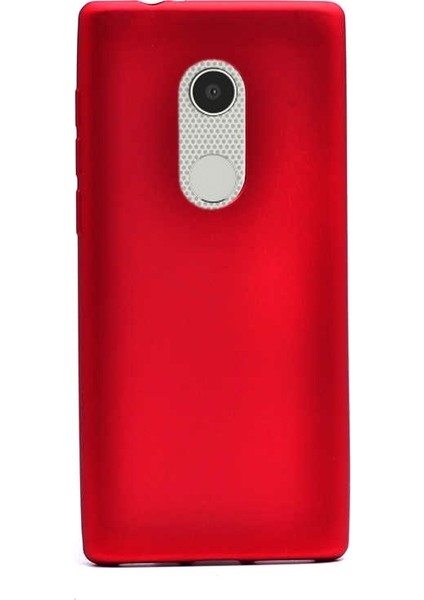 Alcatel 3 Kılıf Premier Lüx Yumuşak Silikon+Nano Glass Kırmızı