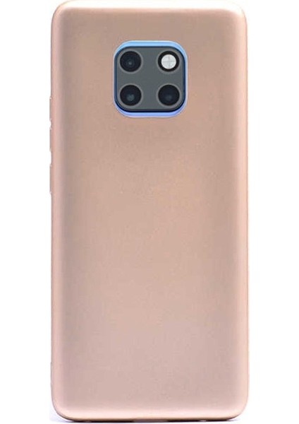 Huawei Mate 20 Kılıf Premier Silikon Arka Koruma+Nano Glass Gold