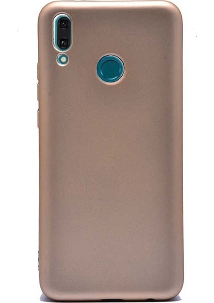Huawei Y9 2019 Kılıf Premier Silikon Koruma+Nano Glass Gold