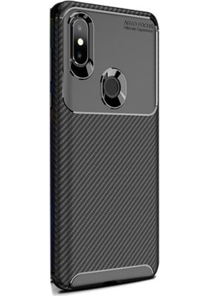 Xiaomi Mi Mix 3 Kılıf Negro Karbon Dizayn Silikon+Nano Glass Siyah