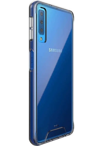 Samsung Galaxy A7 2018 Kılıf Gard Şeffaf Sert Silikon+Nano Glass Şeffaf