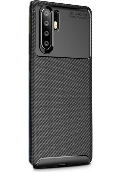 Huawei P30 Pro Kılıf Negro Karbon Dizayn Silikon Siyah