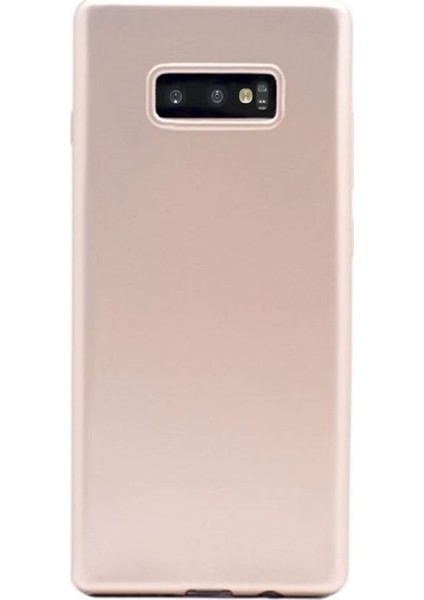 Samsung Galaxy S10E Kılıf Premier Silikon Esnek Koruma+Nano Glass Gold