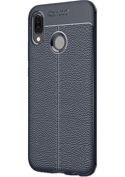 M30 Kılıf Niss Silikon Deri Görünümlü+Nano Glass Lacivert