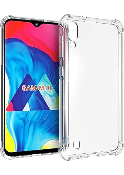 Samsung Galaxy M10 Kılıf AntiShock Ultra Koruma+Nano Glass Şeffaf