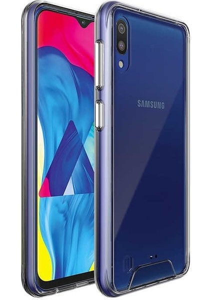 Samsung Galaxy M10 Kılıf Gard Nitro Şeffaf Silikon+Nano Glass Şeffaf